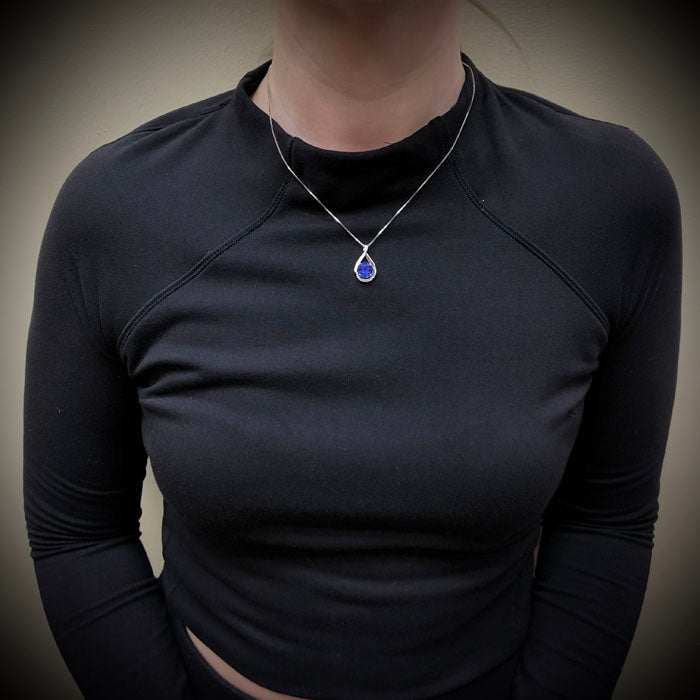 14K White Gold Tanzanite Pendant with Diamonds 3.55 Carats