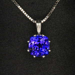 14K White Gold Tanzanite Pendant 2.86 Carats