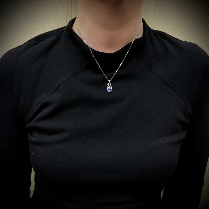 14k White Gold Pear Shaped Tanzanite Pendant .69 Carats