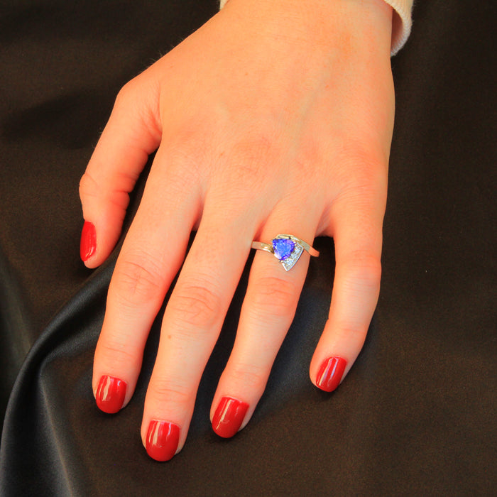 14K White Gold Tanzanite and Diamond Ring by Christopher Michael 1.93 Carats