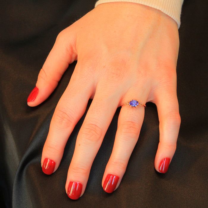 14K Rose gold Tanzanite Ring .74 Carats