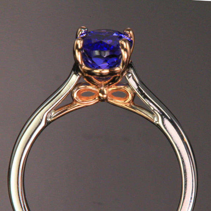 14K White and Rose Gold Tanzanite Ring 1.86 Carats