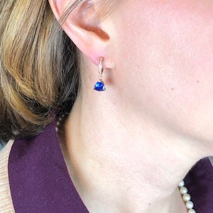 Trilliant Tanzanite Earrings in Rose Gold 3.47 Carats
