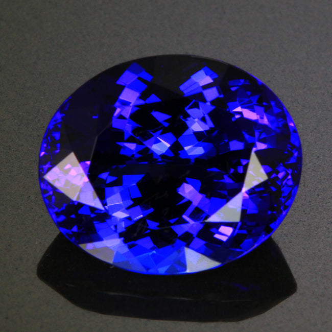 Violet Blue Exceptional Plus Oval Tanzanite Gemstone 18.09 Carats