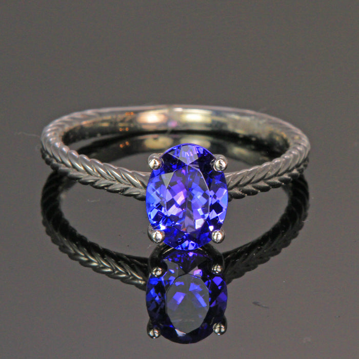 14K white gold tanzanite ring