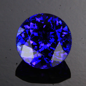 Blue Violet Exceptional Round Brilliant Tanzanite Gemstone  4.01 Carats