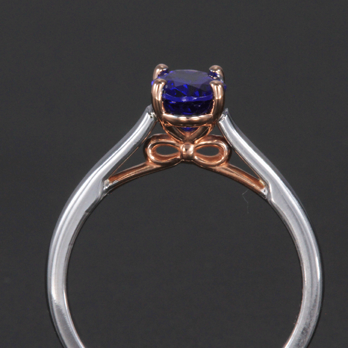 14K White and Rose Gold Tanzanite Ring 1.12 Carats