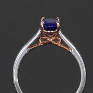 14K White and Rose Gold Tanzanite Ring 1.12 Carats