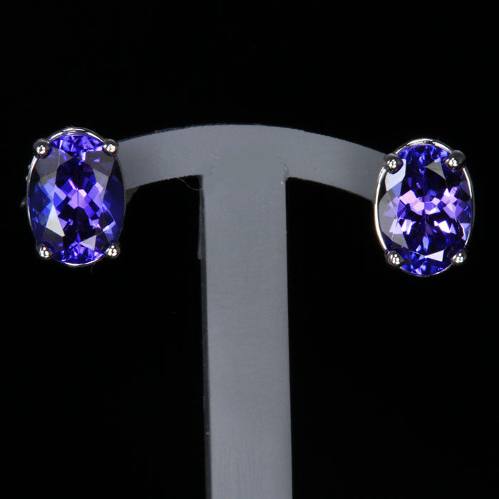 14K White Gold Oval Stud Earrings 2.09 Carats