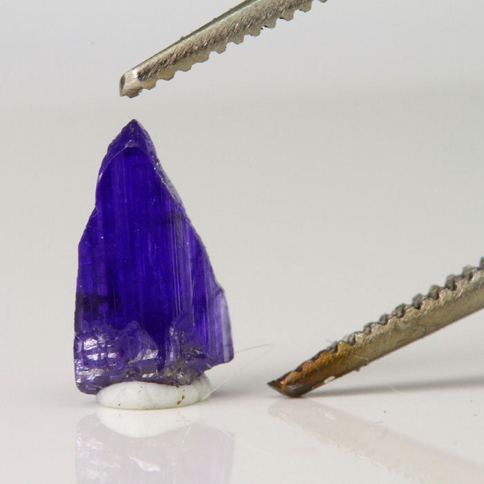 miniature raw tanzanite crystal