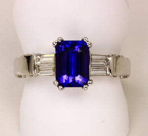 Tanzanite Ring Designed By Christopher Michael 2.02 Carat BVE Color