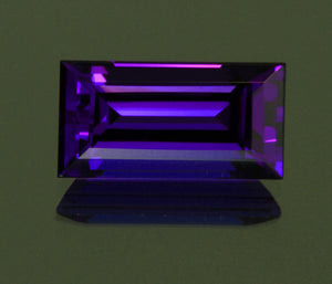 6.40 Carat Baguette Tanzanite with Blue Violet Exceptional Plus Color