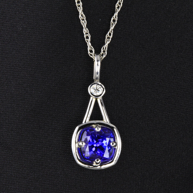 Tanzanite Pendant 1.87 Carat Square Cushion