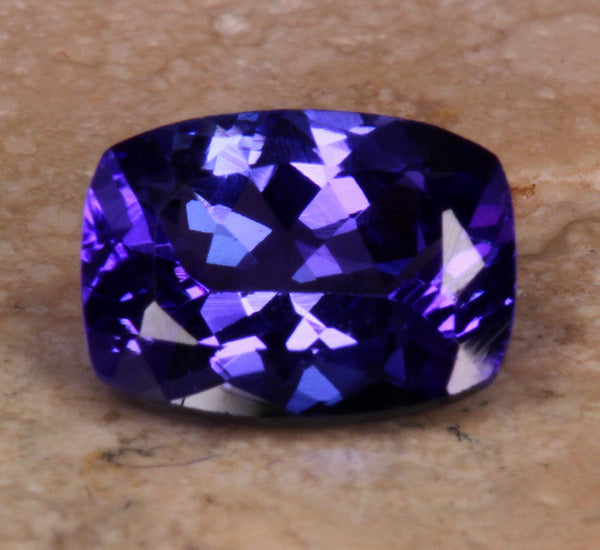 Antique Cushion Tanzanite Weighs 1.36 Carats With Blue Violet  Vivid Color