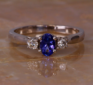 Tanzanite Ring .47 Carat Blue Violet Intense Color