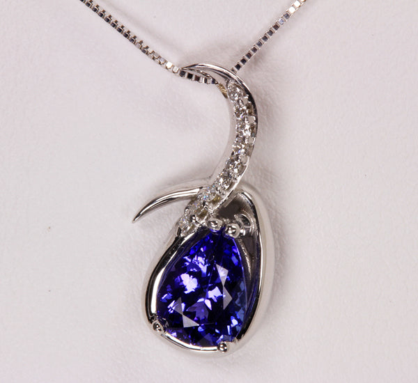 Ladies's Tanzanite Pendant Designed By Christopher Michael 1.78 Carat BVV Color