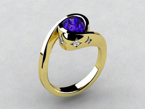 Christopher Michael Designed Ring With 8x6 MM Oval Tanzanite