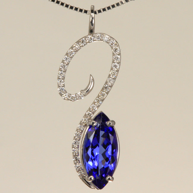 Tanzanite Marquise Pendant 2.85 Carats