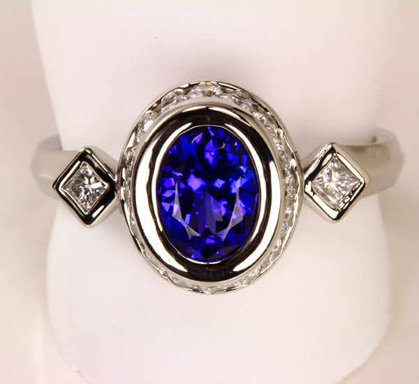 Christopher Michael Designed Ring with Oval Tanzanite