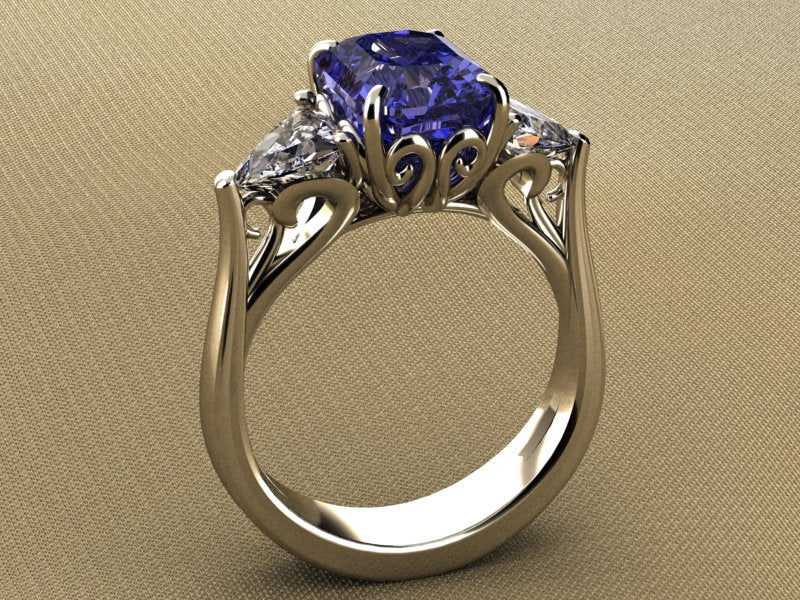 Christopher Michael Tanzanite With Trilliant Side Stones