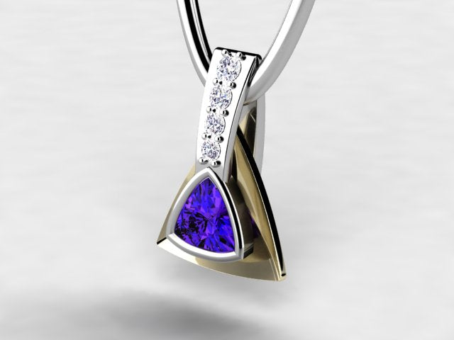 Christopher Michael Designed Trilliant Two Tone Pendant