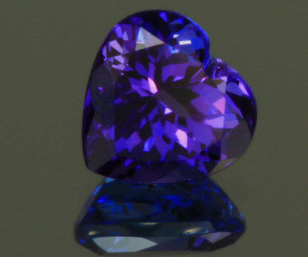 7 Millimeter Heart Tanzanite With Vivid Violet Blue Color