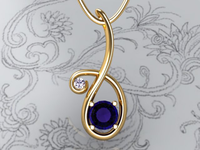 Christopher Michael Designed Tanzanite Diamond Pendant