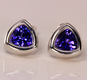 Tanzanite Earrings 1.93 Carat Blue Violet Vivid Color