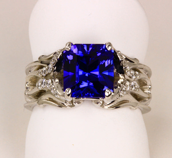 Tanzanite Ringe 3.68 Carat VBE Color Designed By Christopher Michael