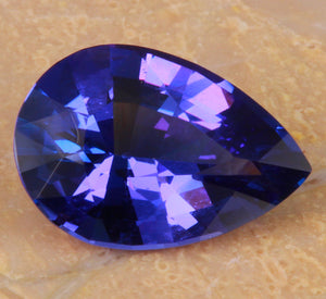 Wholesale Price-4.42 Carat Pear Shaped Tanzanite With Exceptional Blue Violet Color