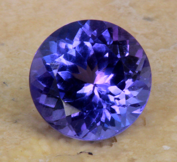Tanzanite 1.22 Carat Round Blue Violet Vivid Color