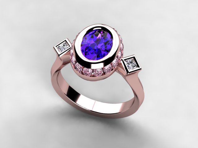 Christopher Michael Designed Ring with Oval Tanzanite