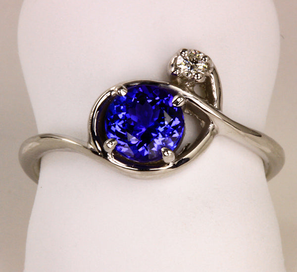 Tanzanite Ring by Christopher Michael Designed in White Gold Tanzanite