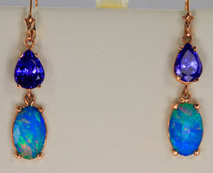 Tanzanite & Opal Earrings