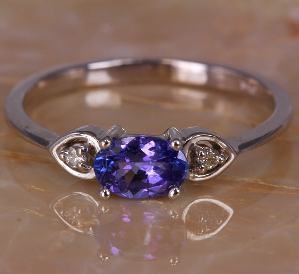 Tanzanite Ring .50 Carat Blue Violet Intense Color