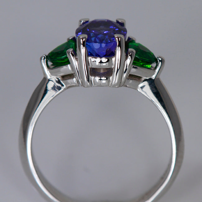 Tanzanite and Tsavorite Garnet Ring by Christopher Michael
