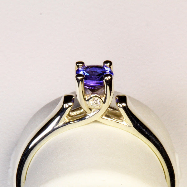Sterling Silver Tanzanite Ring .42 Carat BVI Color