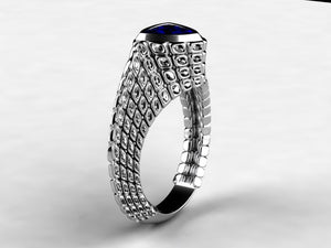 Custom Trilliant Tanzanite Ring With 7mm Trilliant