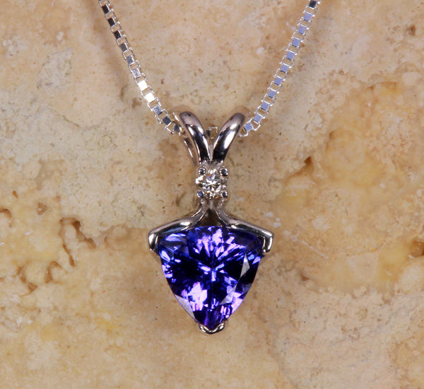 Tanzanite Pendant 1.18 Carat Blue Violet Vivid Color