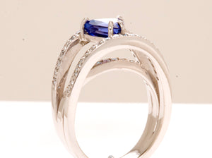 Trilliant Tanzanite with blue violet exceptional color by Christopher Michael