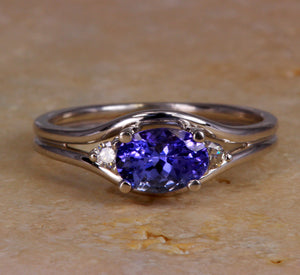 Tanzanite Ring .89 Carat Blue Violet Intense Color