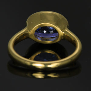22K Yellow Gold Oval Tanzanite Ring  2.74 Carats