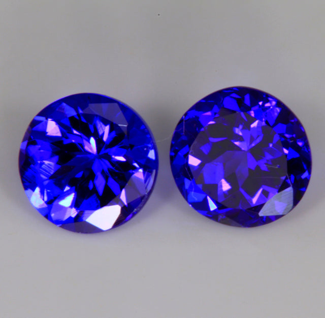 Tanzanite Matched Pair Rounds  1.94 Carat