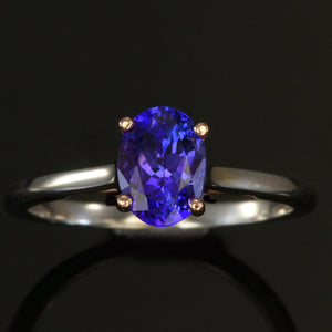 Tanzanite Ring in 14kt White and Rose Gold 1.34 Carats