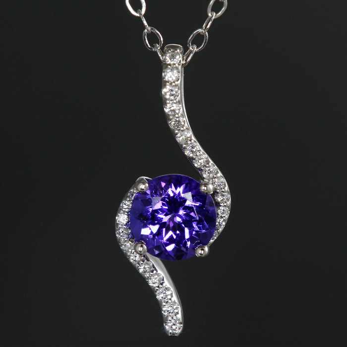 Tanzanite & Diamond Swirl Pendant