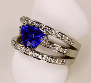 White Gold Trilliant Tanzanite Ring