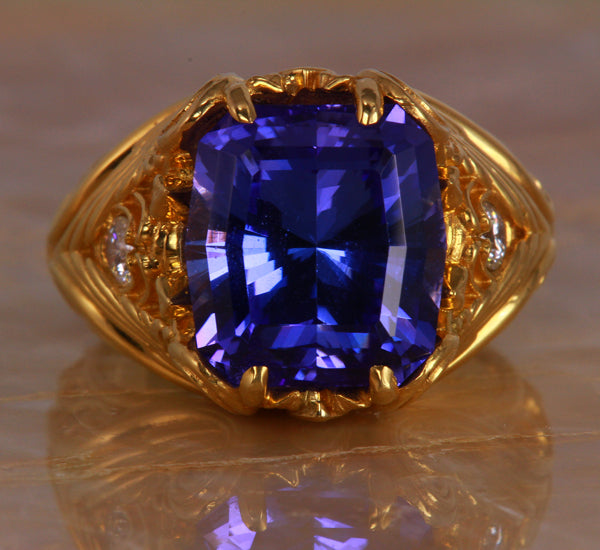 "Best of Show" Designed Tanzanite Ring by Christopher Michael-18kt Yellow Gold