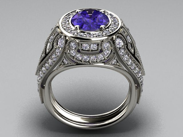 Diamond and  Tanzanite Ring