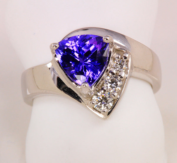 Trilliant Tanzanite1.39 Carat Ring by Christopher Michael