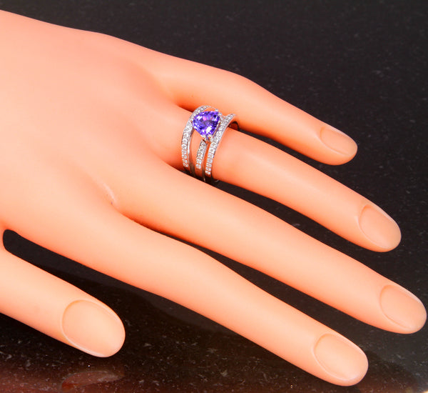 White Gold Trilliant Tanzanite Ring